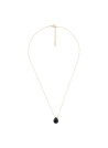 Collier doré et obsidian
