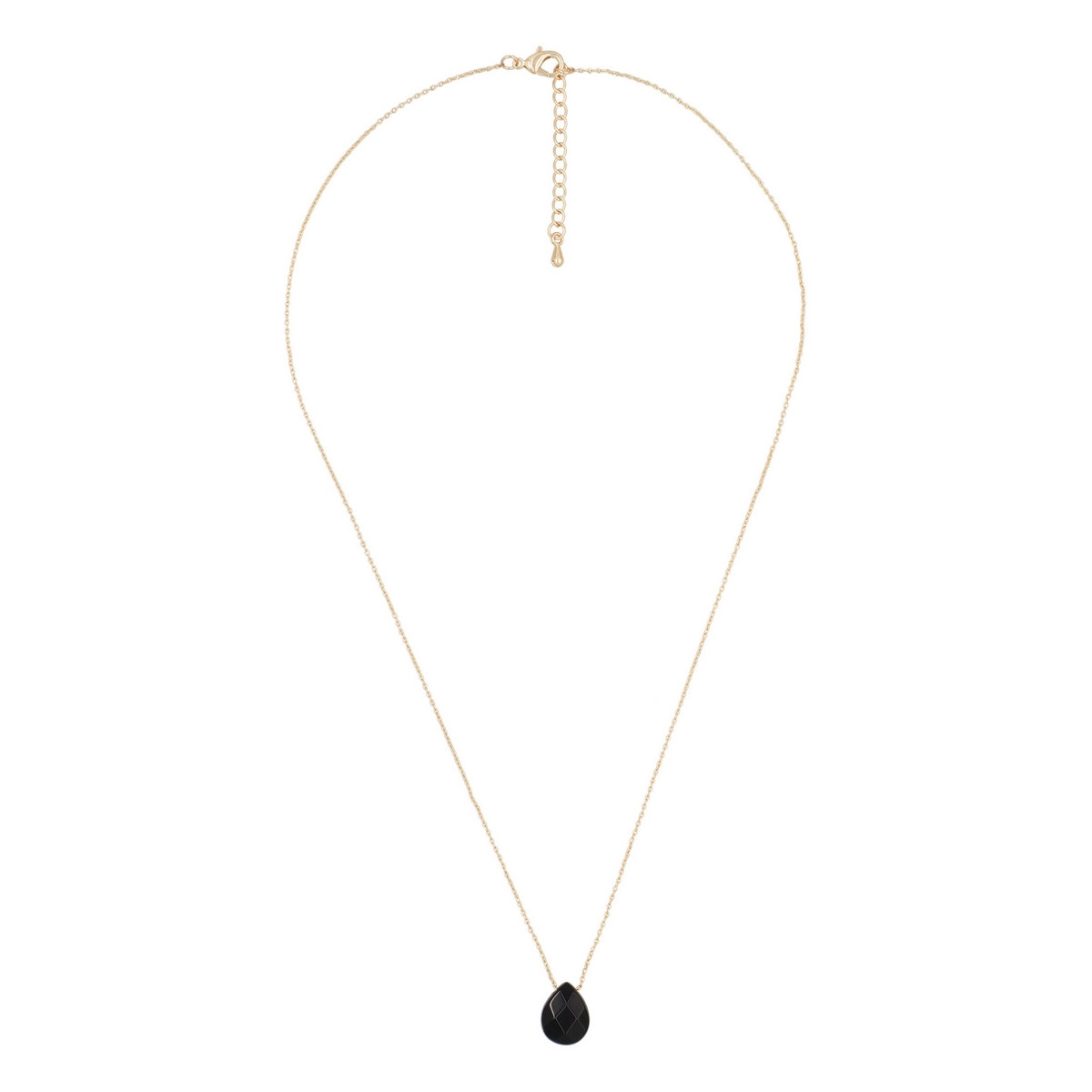 Collier doré et obsidian Collier "Hibernis" Obsidian Laiton doré