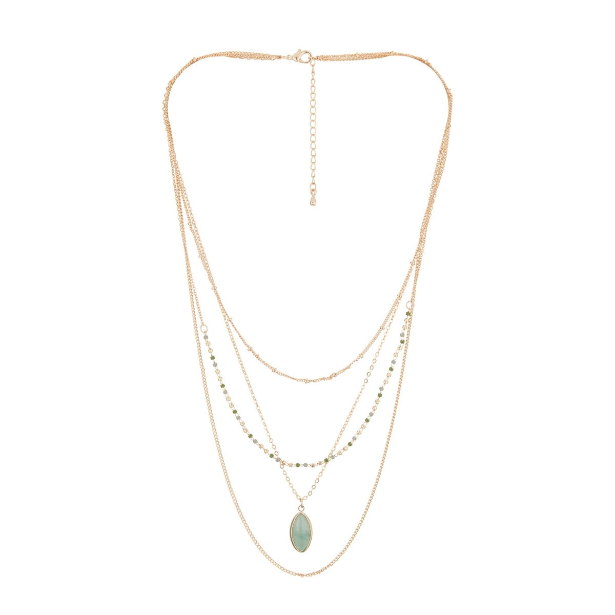 Collier doré et aventurine Collier "Hypnose" Green Aventurine verte Laiton doré