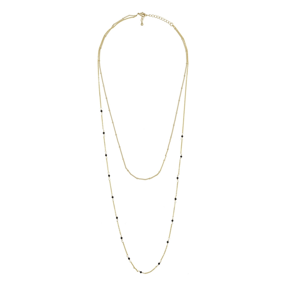 Collier doré et agate noire Collier "Luna" Agate noire Laiton doré