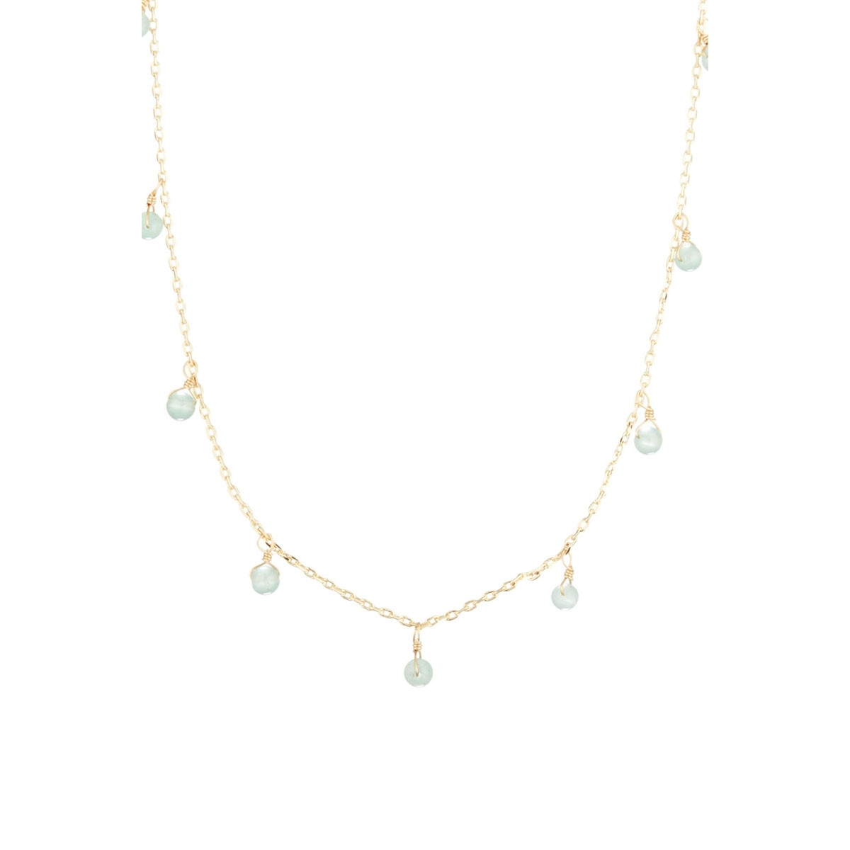 Collier doré et aventurine verte Collier "Minéral" Aventurine verte Laiton doré