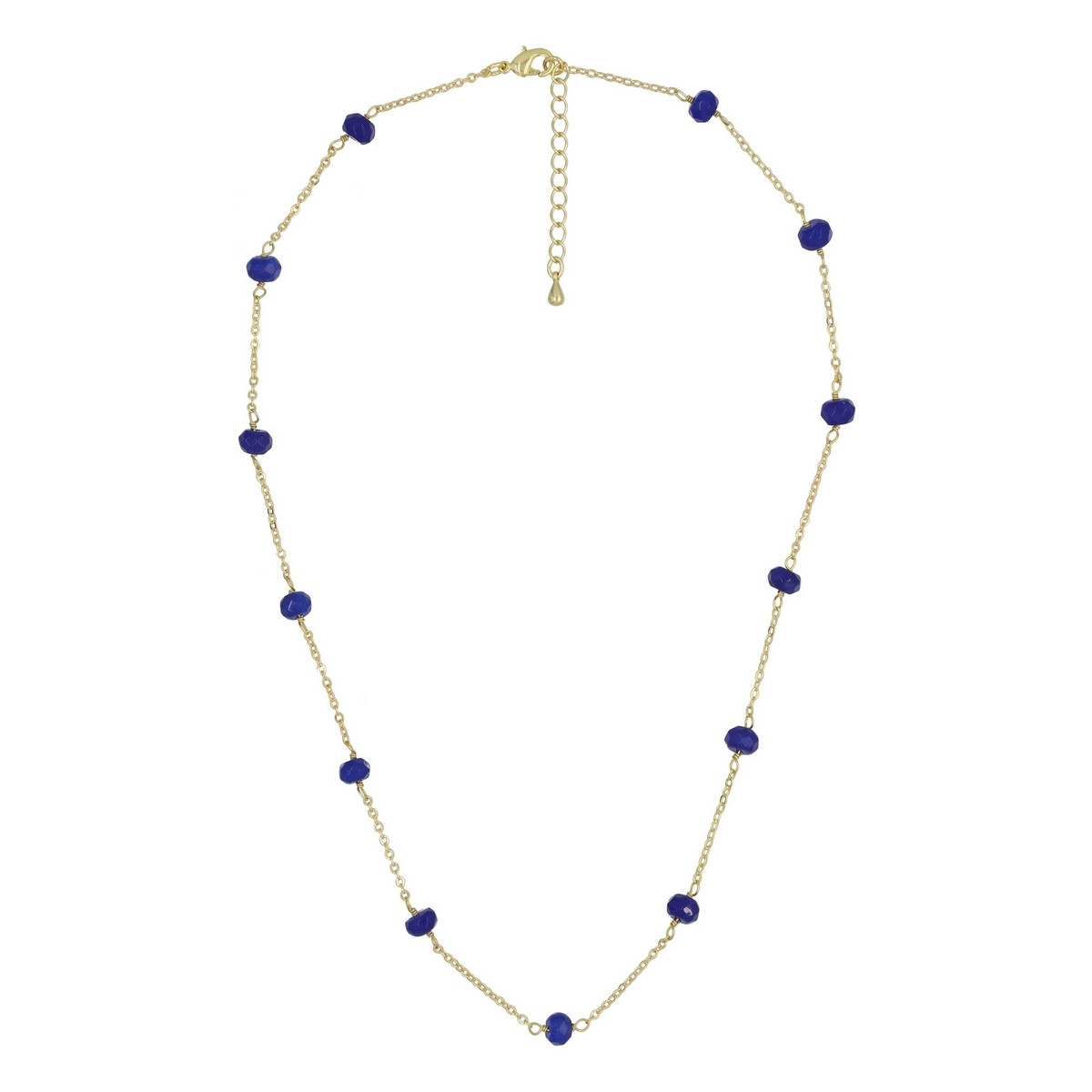 Collier "Millenium" Jade bleu Laiton doré