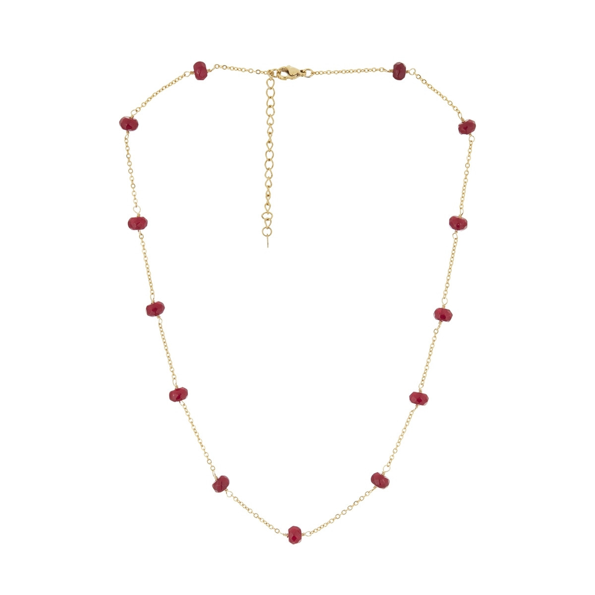Collier doré et jade Collier "Millenium" Jade rouge Laiton doré