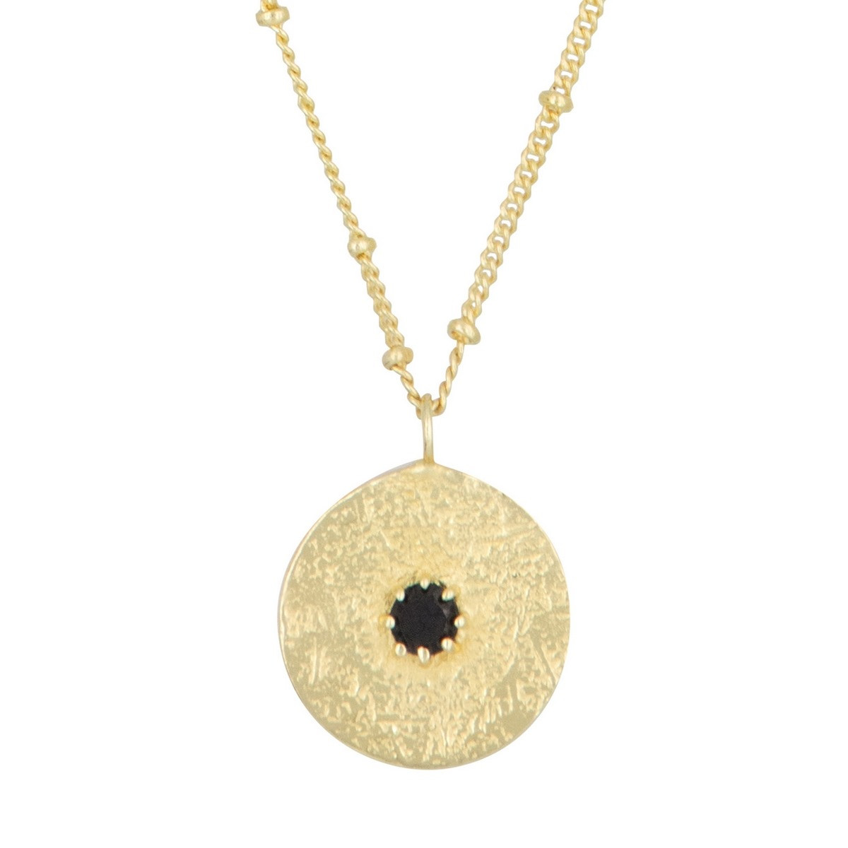Collier doré et onyx Collier "Minuit" Onyx Noir Laiton doré