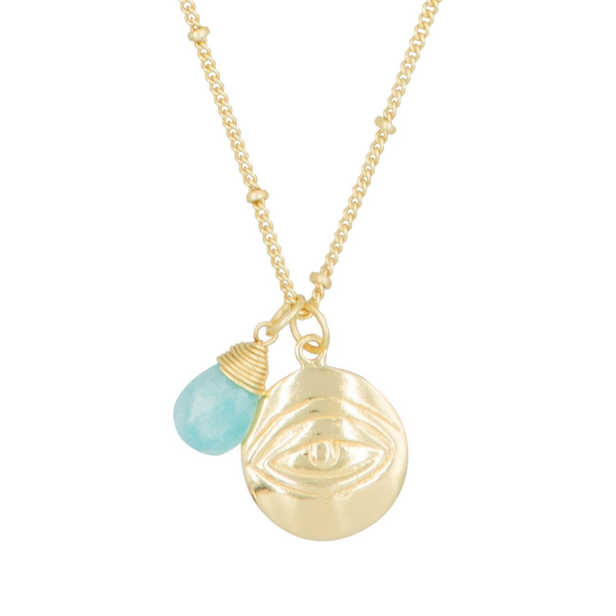 Collier doré et amazonite Collier "Mirage" Amazonite verte Laiton doré