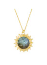 Collier doré et labradorite grise