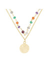 Collier doré et multipierres