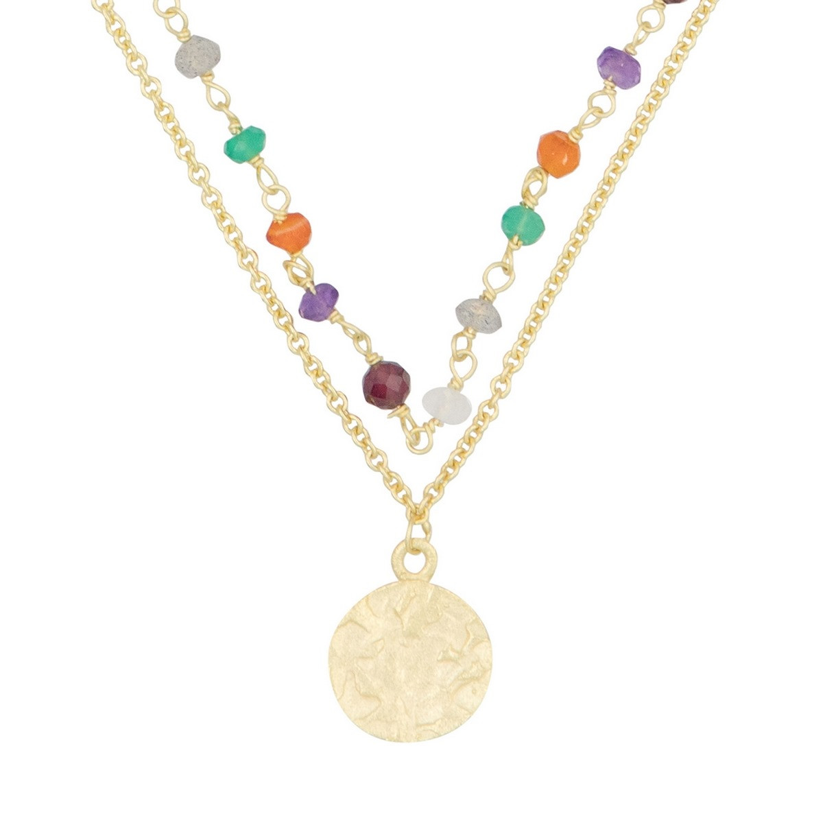 Collier doré et multipierres Collier "Novaéa" MULTIPIERRE Laiton doré