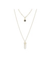 Collier doré et multipierres
