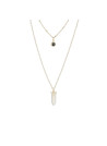Collier doré et multipierres