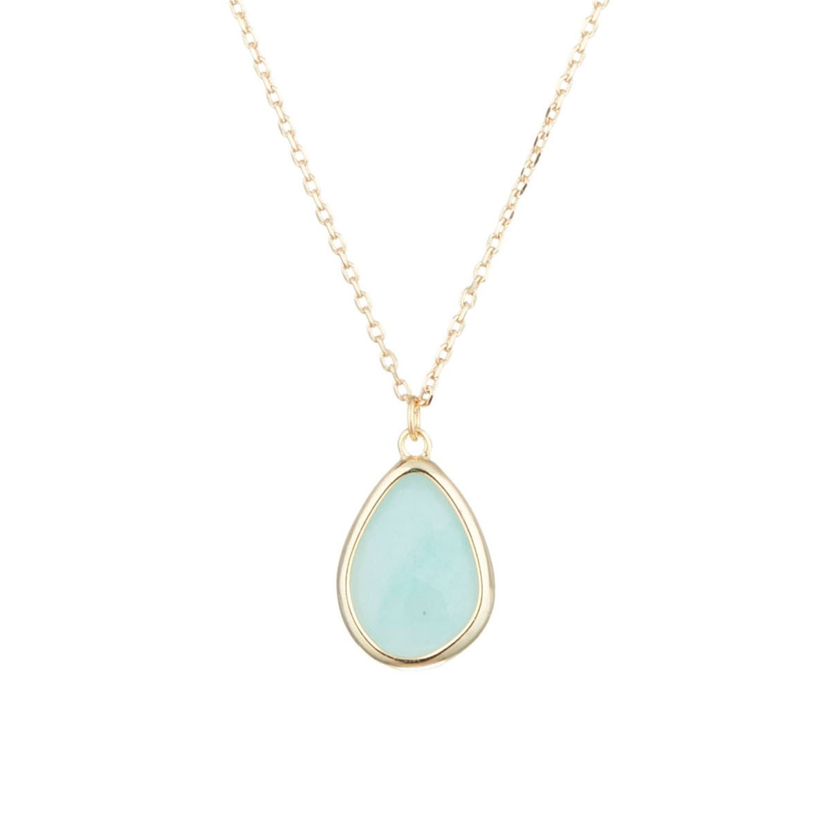Collier "Pérénelle" Amazonite verte Laiton doré