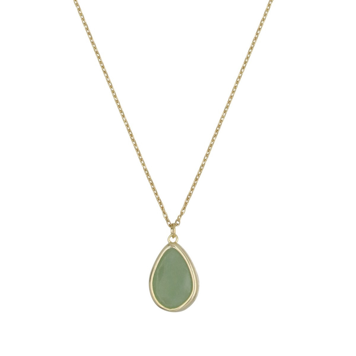 Collier doré et aventurine Collier "Pérénelle" Aventurine verte Laiton doré