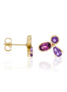 Boucles d'oreilles doré et améthyste violette