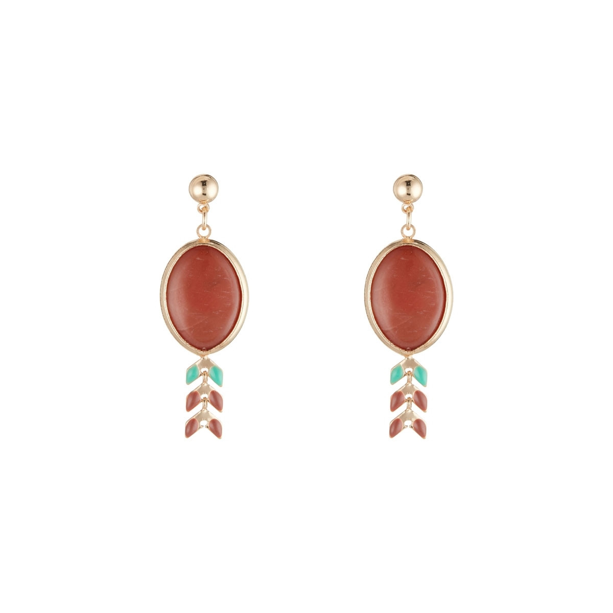 Boucles d'oreilles doré et agate Boucles d'oreilles dorées et agate
