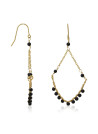 Boucles d'oreilles doré et onyx