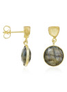 Boucles d'oreilles doré et labradorite