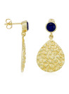 Boucles d'oreilles doré et jade bleu