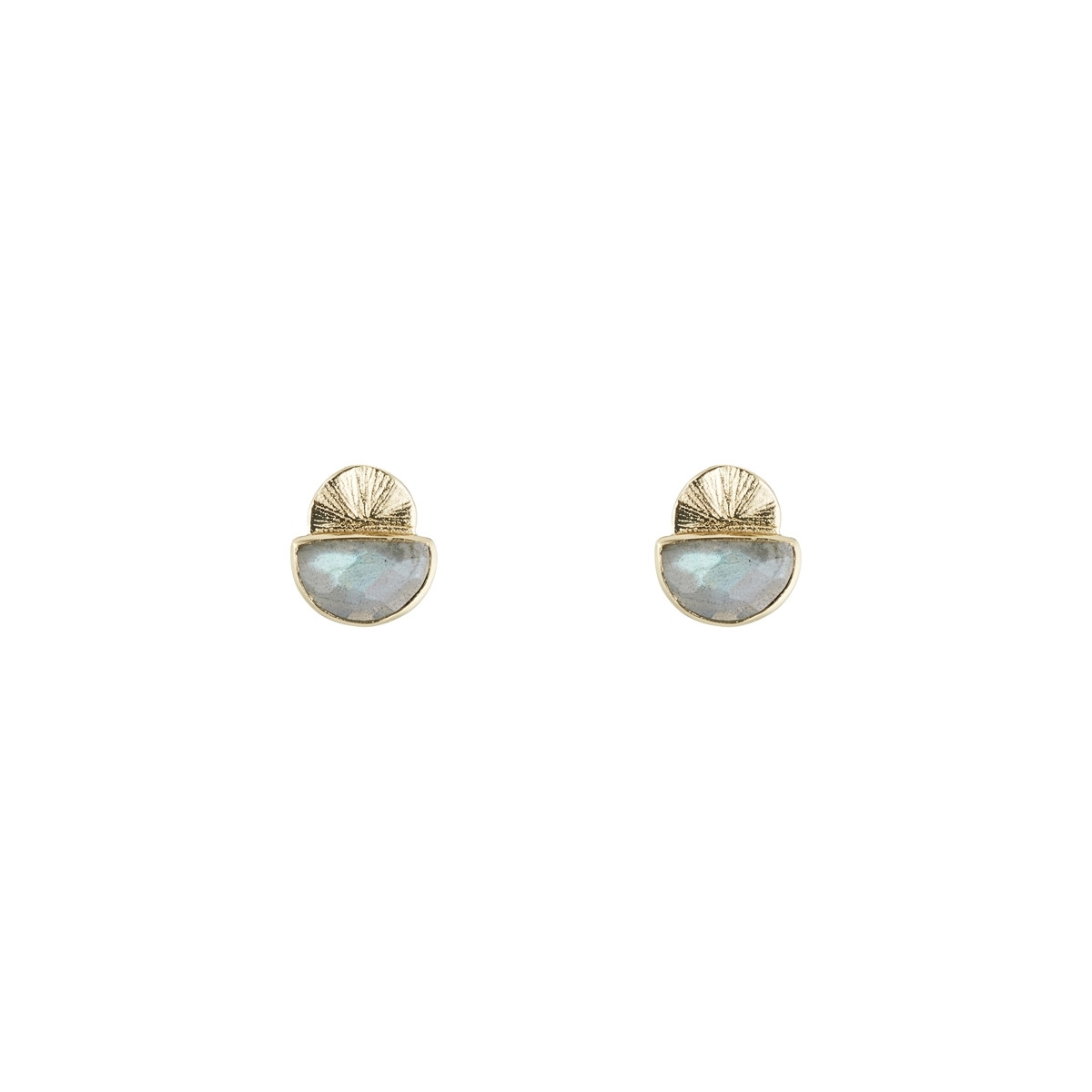 Boucles d'Oreilles "Sublimina" Labradorite Laiton doré