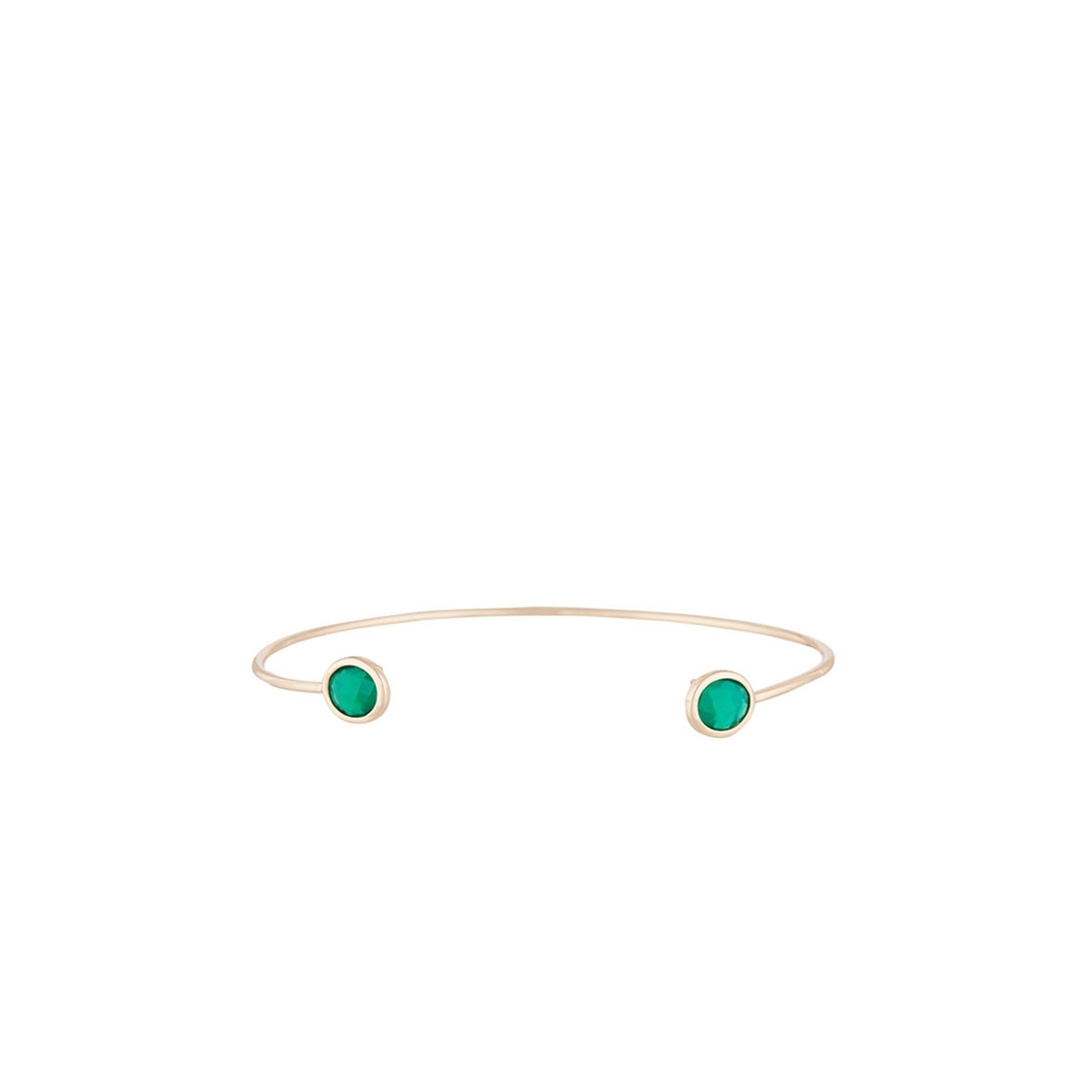 Bracelet en laiton doré agate verte Bracelet "Vespera" Agate verte Laiton doré