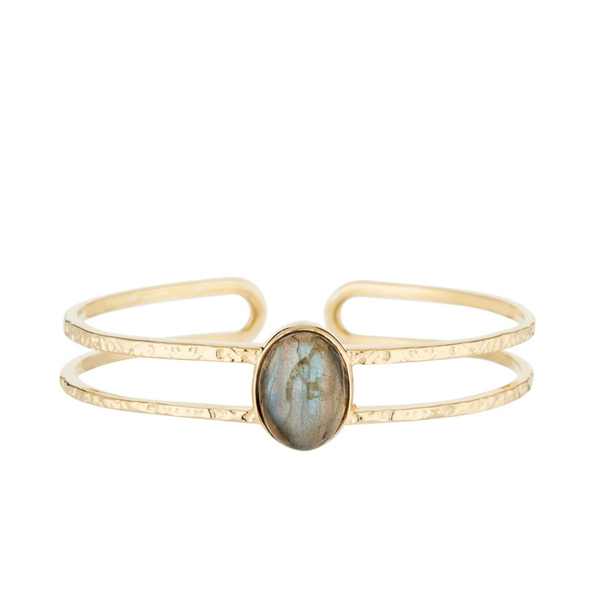 Bracelet doré et labradorite Bracelet "Temporelia" Labradorite Laiton doré