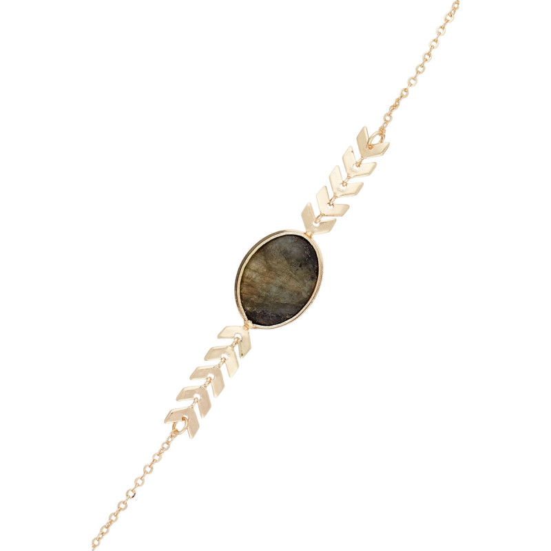 Bracelet doré et labradorite