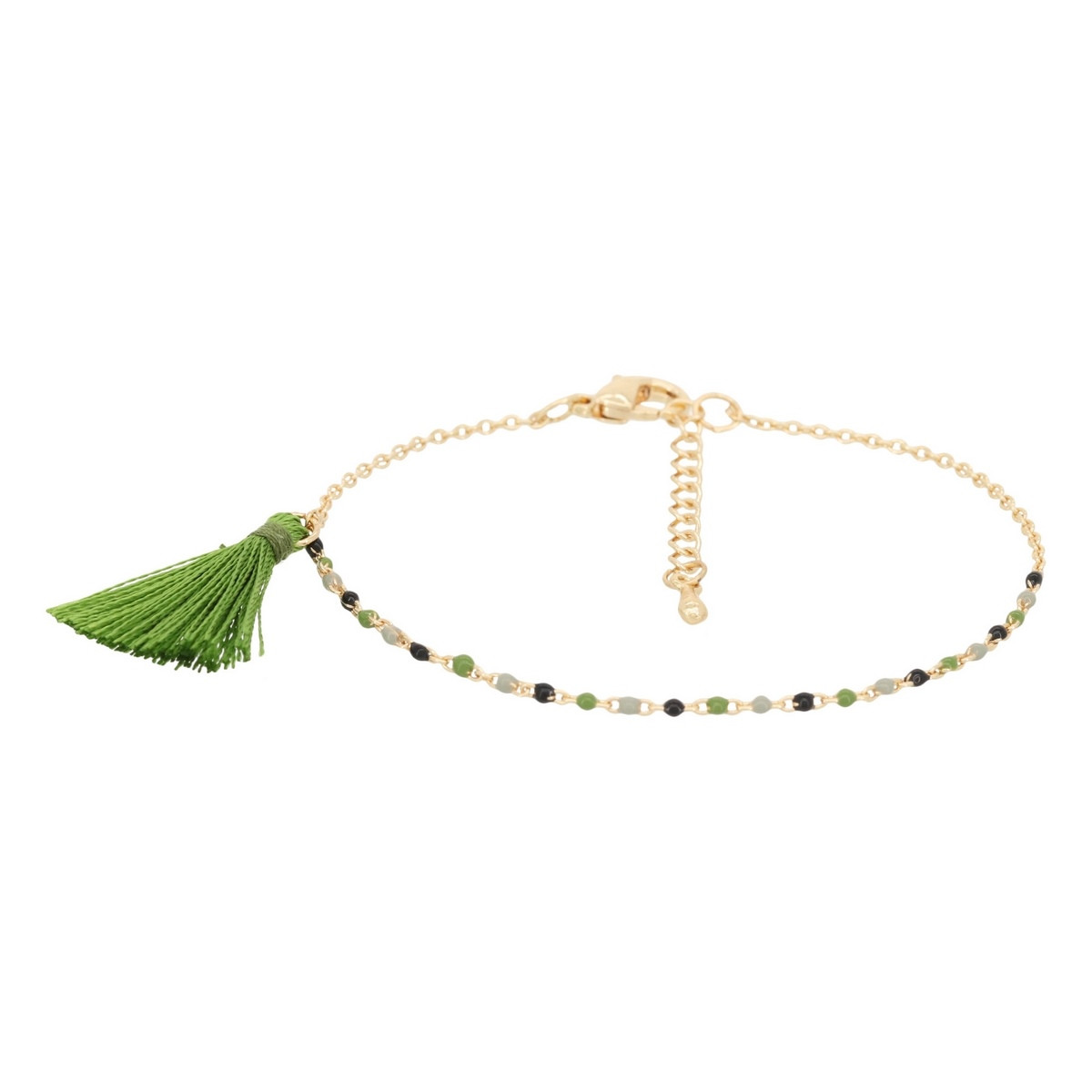 Bracelet doré pierre verte Bracelet doré et pierres naturelles