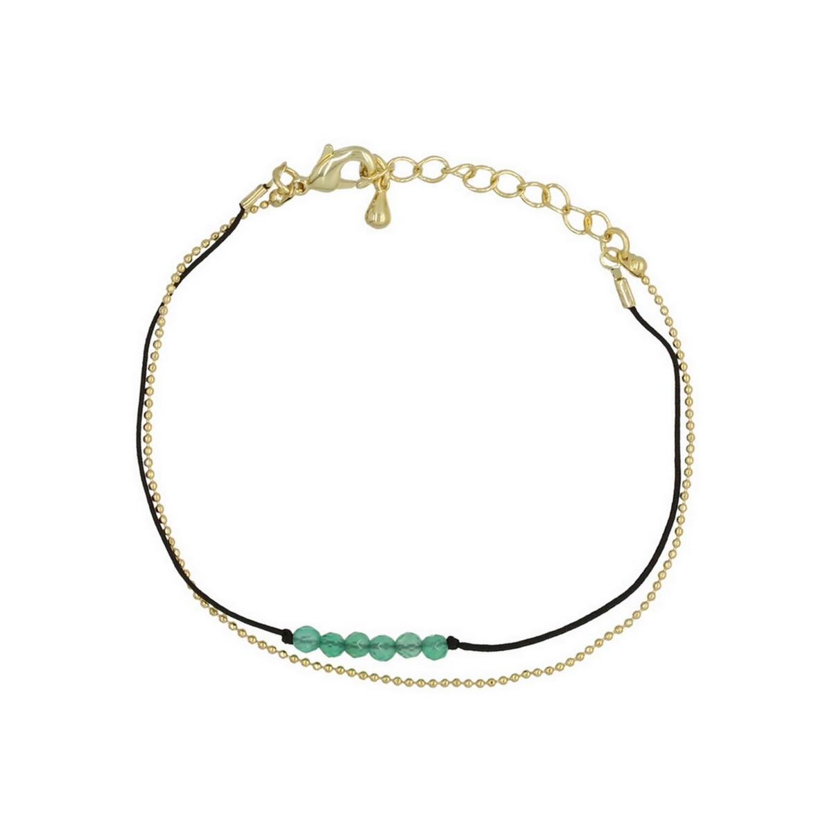 Bracelet doré et jade Bracelet "Continys" Jade vert Laiton doré