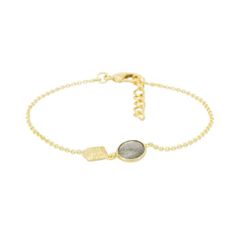 Bracelet doré et labradorite