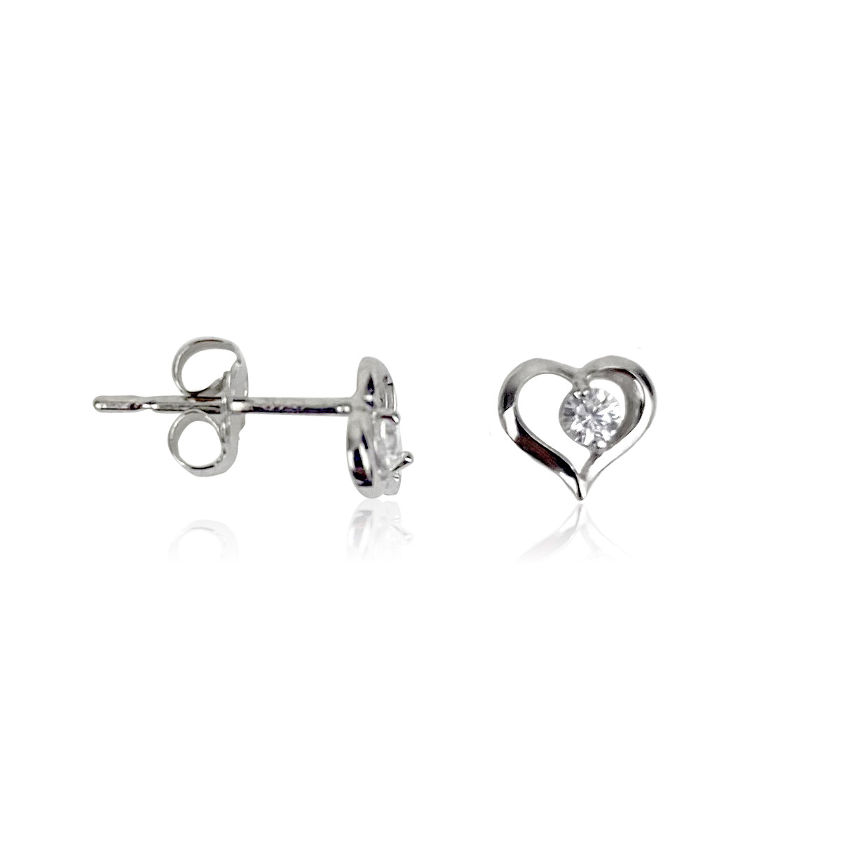 Boucles d'oreilles Or blanc 375/1000 et zirconium Boucles d'oreilles Or blanc et zirconium