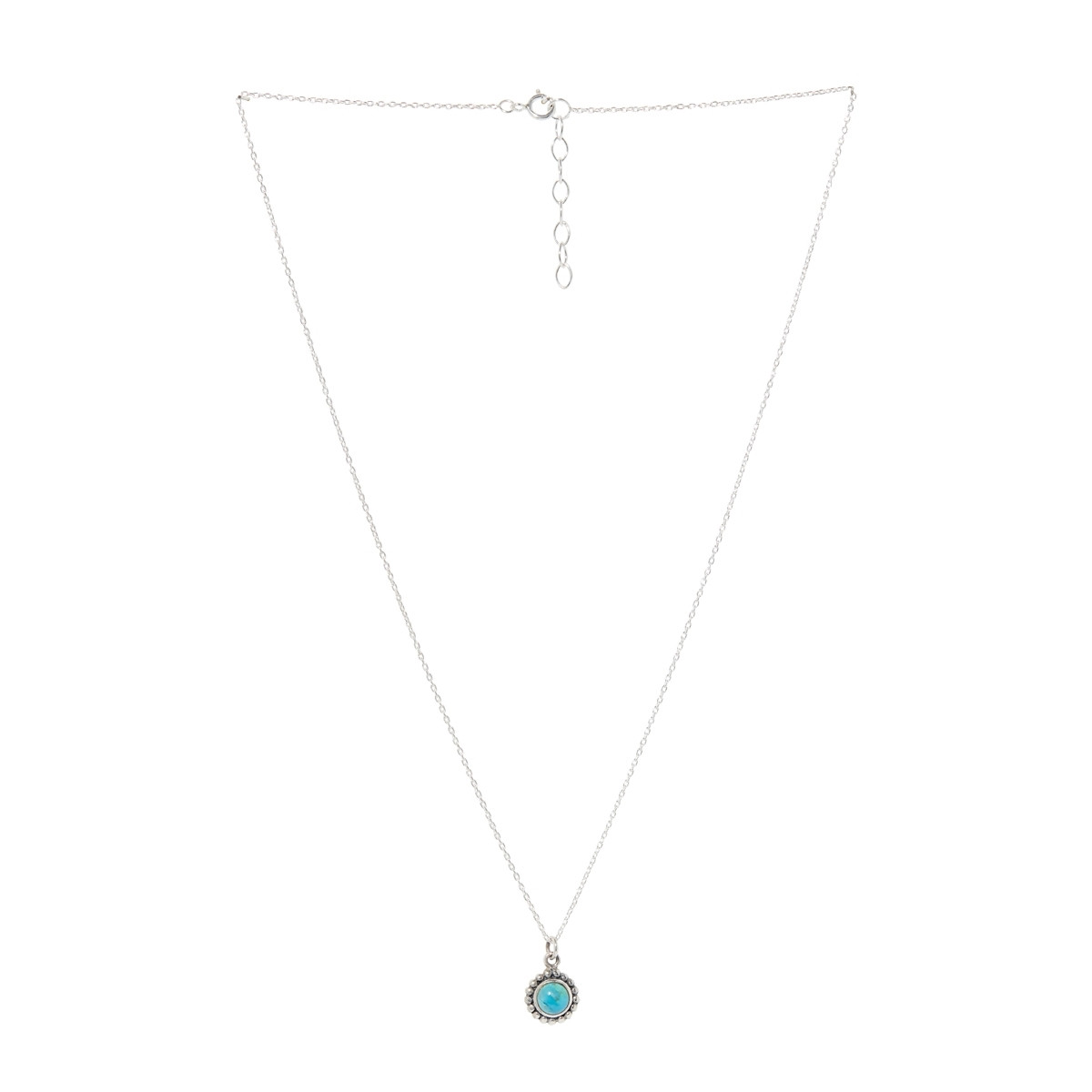 Collier argent massif et pierre naturelle Collier "Nochebuena" Turquoise 0,12ct et Argent Massif 925/1000