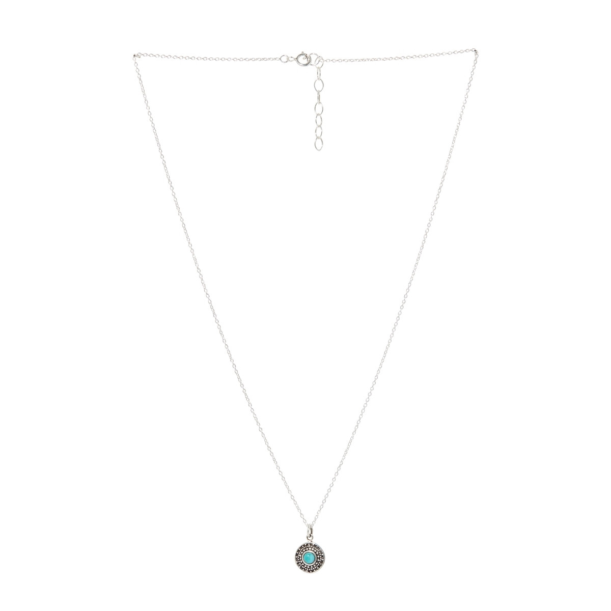 Collier "Papayo" Turquoise 0,04ct et Argent Massif 925/1000