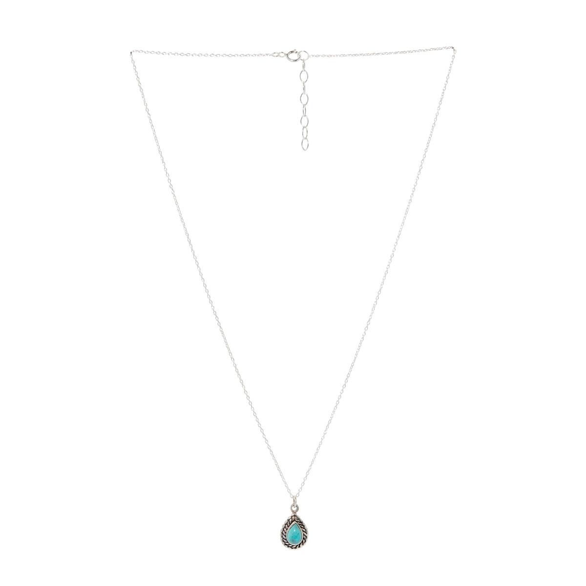 Collier argent massif et pierre naturelle Collier "Pehuén" Turquoise 0,12ct er Argent Massif 925/1000