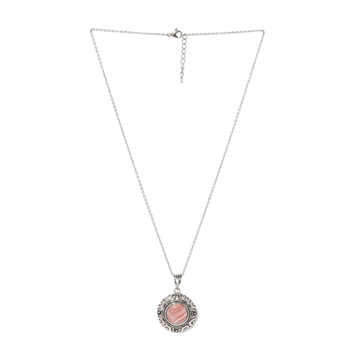 Pendentif argent massif et pierre naturelle Pendentif "Ocote" Rhodochrosite 5,80ct et Argent Massif 925/1000