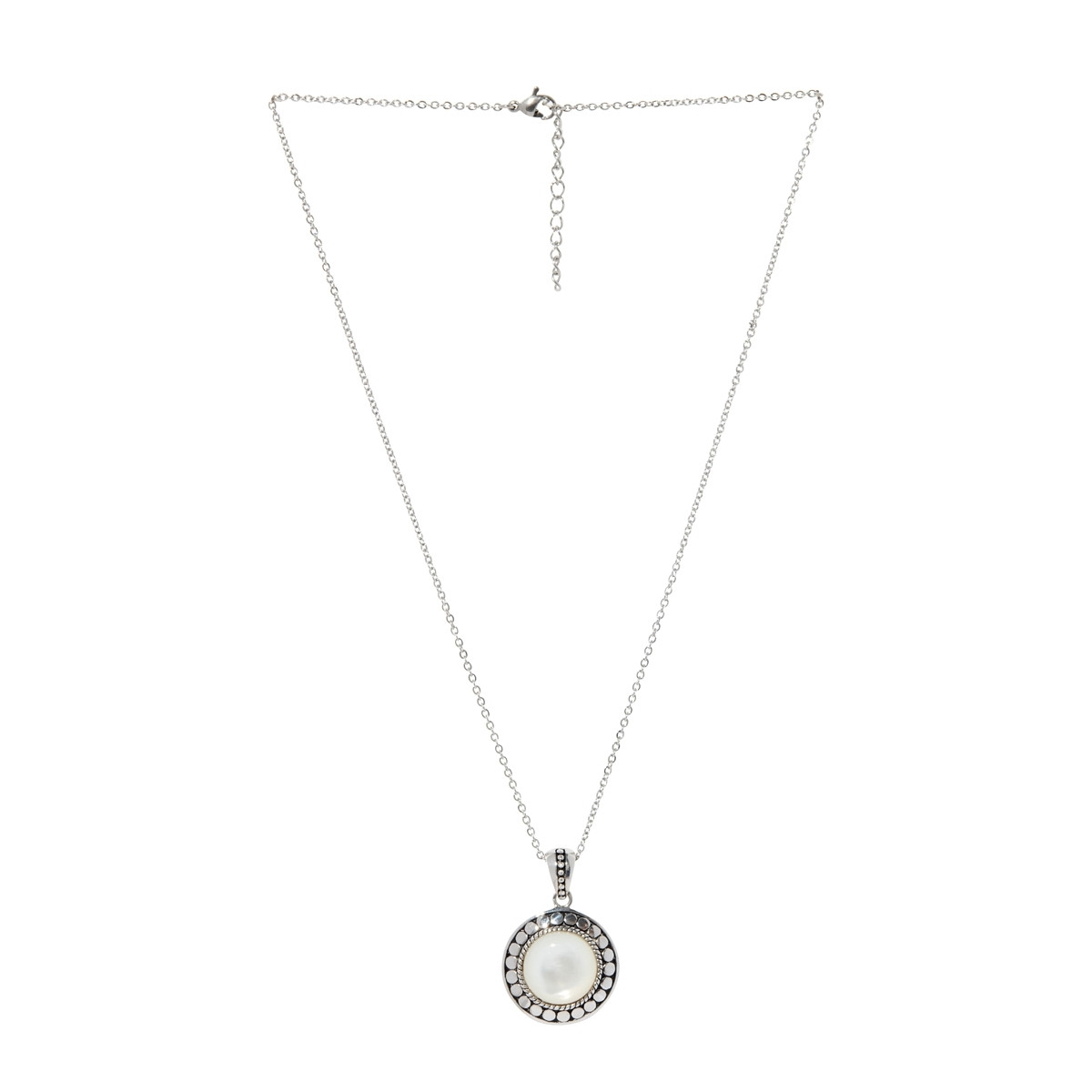 Pendentif argent massif et pierre naturelle Pendentif "Paico" Nacre 6,3ct et Argent Massif 925/1000