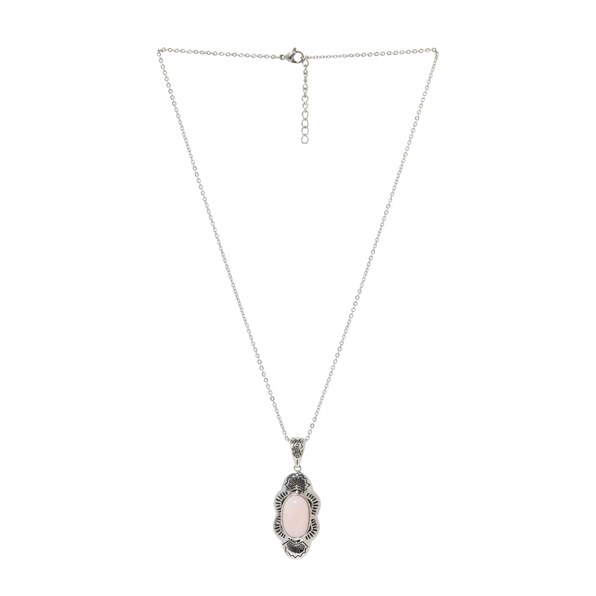 Pendentif argent massif et pierre naturelle Pendentif "Pipa" Opale rose 3,6ct et Argent Massif 925/1000
