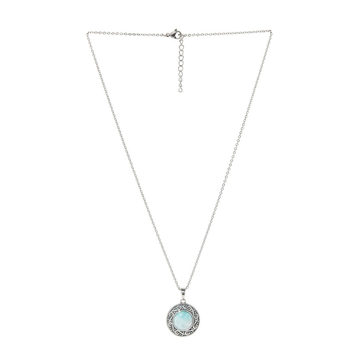 pendentif pierre de larimar Pendentif "Canelón" Larimar 2,53 ct et Argent Massif 925/1000