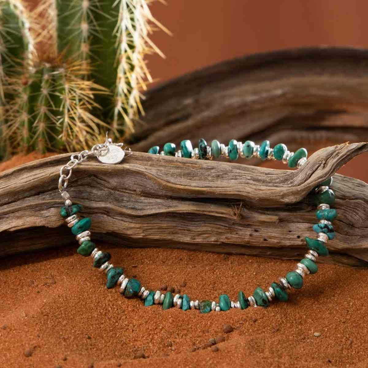 Bracelet argent massif et pierre naturelle Bracelet "Tiquilia" Turquoise 17,02ct et Argent Massif 925/1000