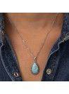 Pendentif argent massif et pierre naturelle