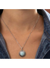 Pendentif argent massif et pierre naturelle