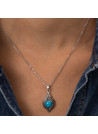 Pendentif argent massif et pierre naturelle