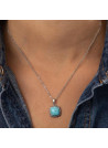 Pendentif argent massif et pierre naturelle