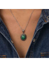 Pendentif argent massif et pierre naturelle
