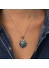 Pendentif argent massif et pierre naturelle