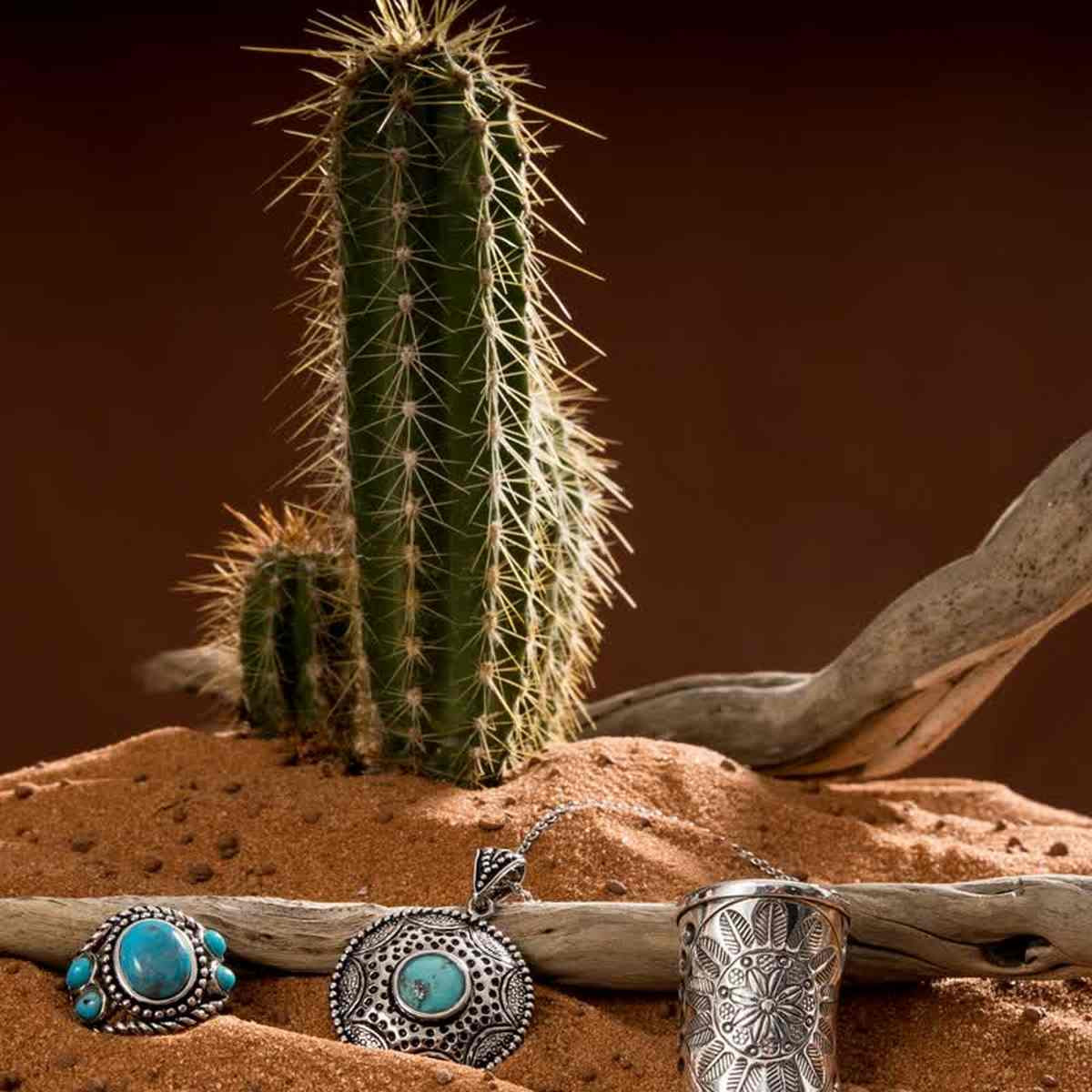 Pendentif argent massif et pierre naturelle Pendentif "Tilico" Turquoise 1,50ct et Argent Massif 925/1000