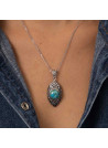 pendentif argent femme ethnique turquoise