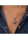 Pendentif argent massif et pierre naturelle
