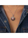 pendentif pierre de rhodochrosite rose chaîne en argent