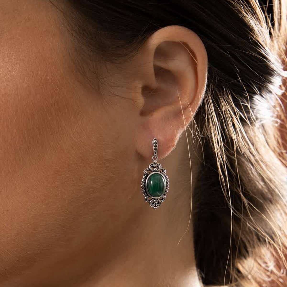 Boucles d'oreilles argent massif et pierre naturelle Boucle d'oreilles "Borraja" 4,80ct/2 et Argent Massif 925/1000