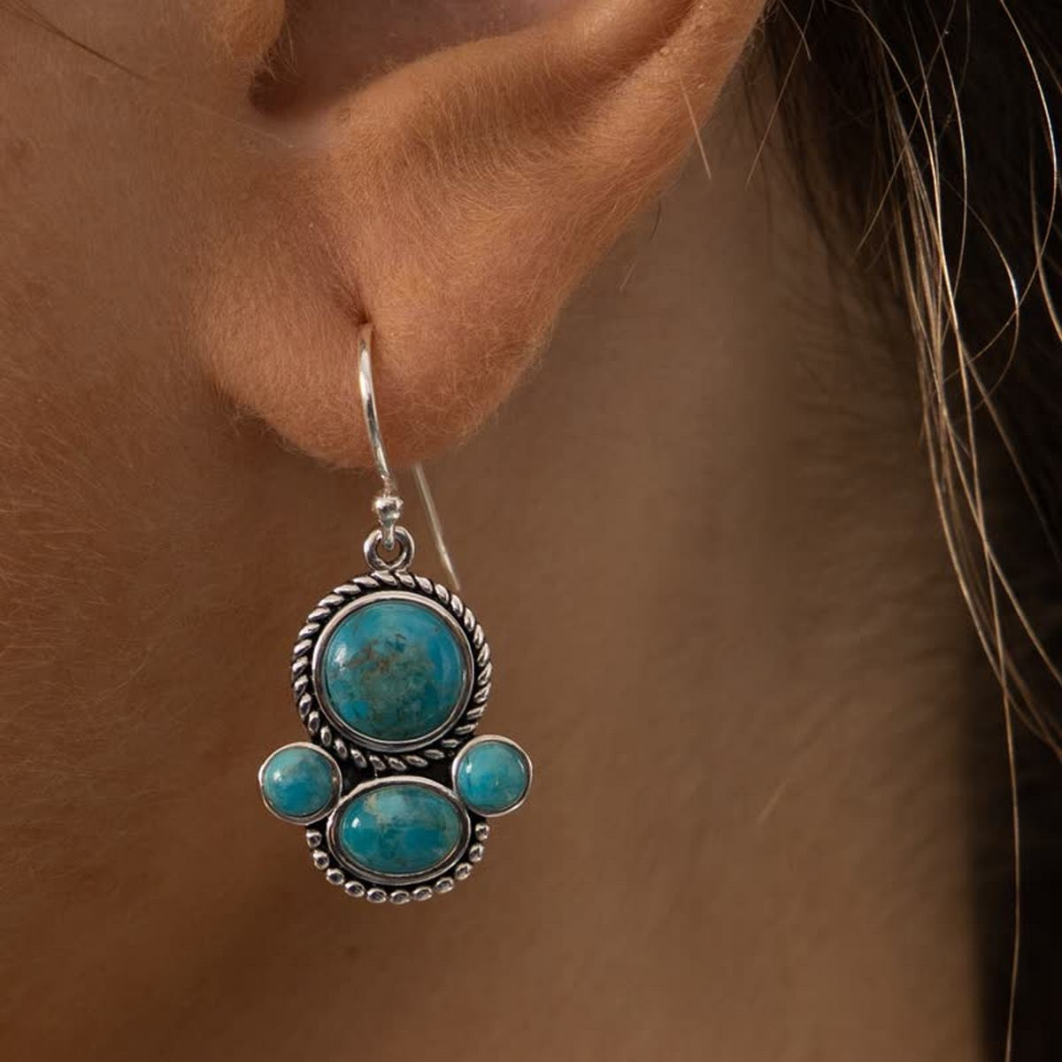 Boucles d'oreilles argent massif et pierre naturelle Boucles d'oreilles "Yareta" 3,87ct/4 et Argent Massif 925/1000