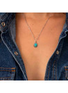 Collier argent massif et pierre naturelle